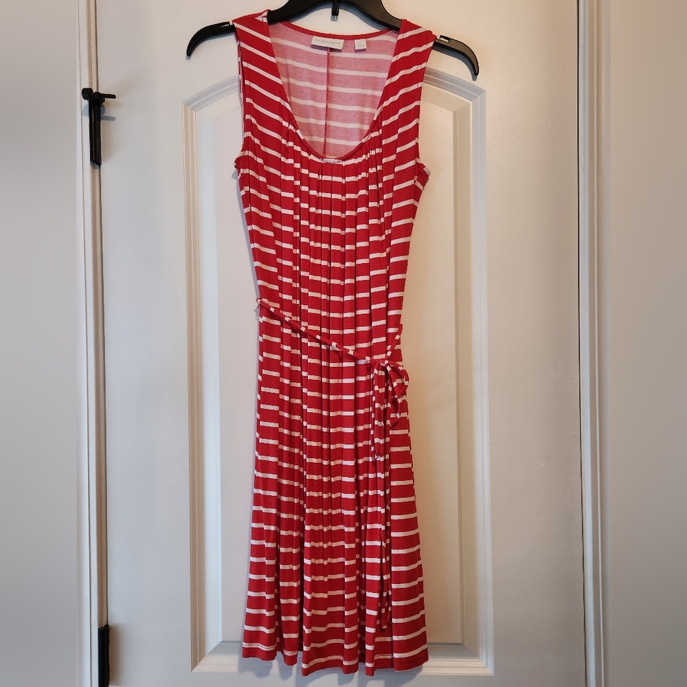 Red and white striped tank dress
